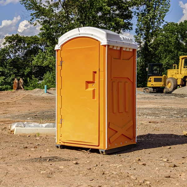 how often are the porta potties cleaned and serviced during a rental period in Sawyerville